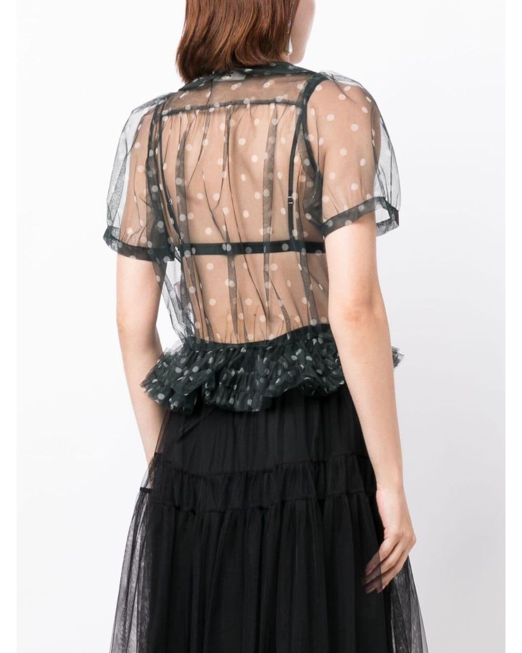 若者の大愛商品 MOLLY GODDARD チュール ブラウス ポルカドット柄 菊池