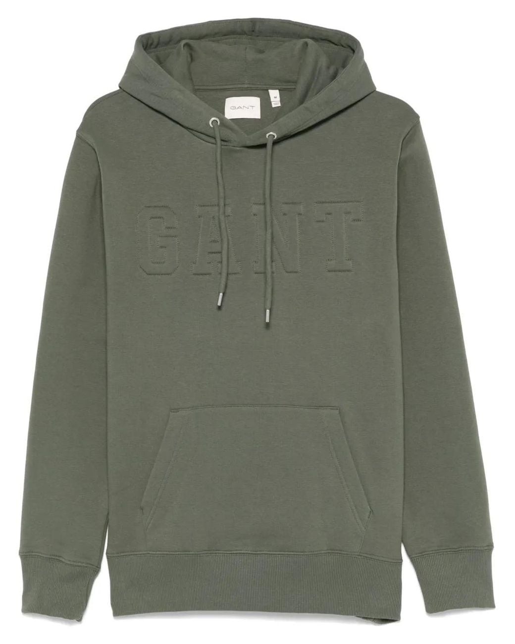 Gant Green Embossed-Logo Hoodie for men