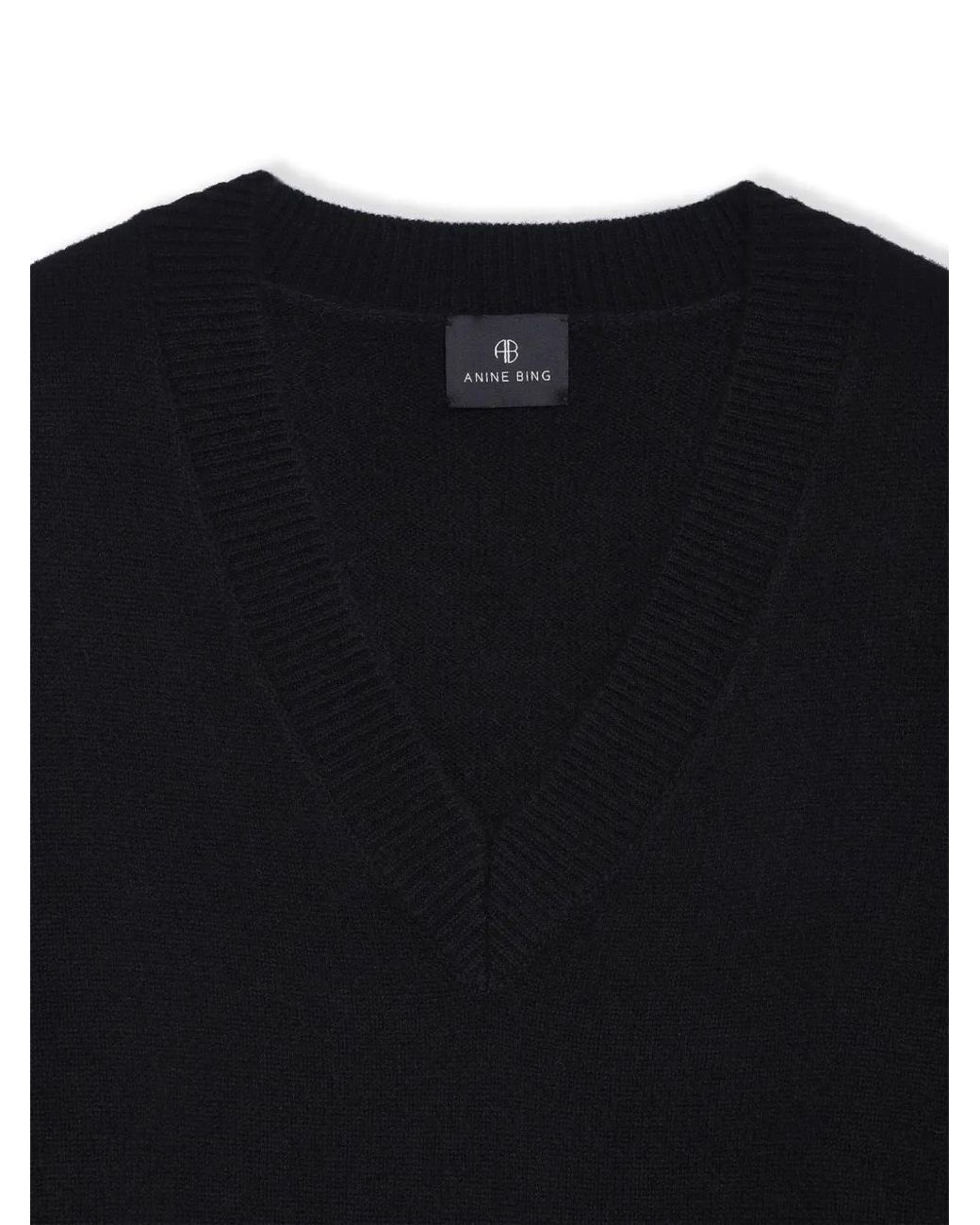 Anine Bing Black Lee V-Neck Cashmere Jumper