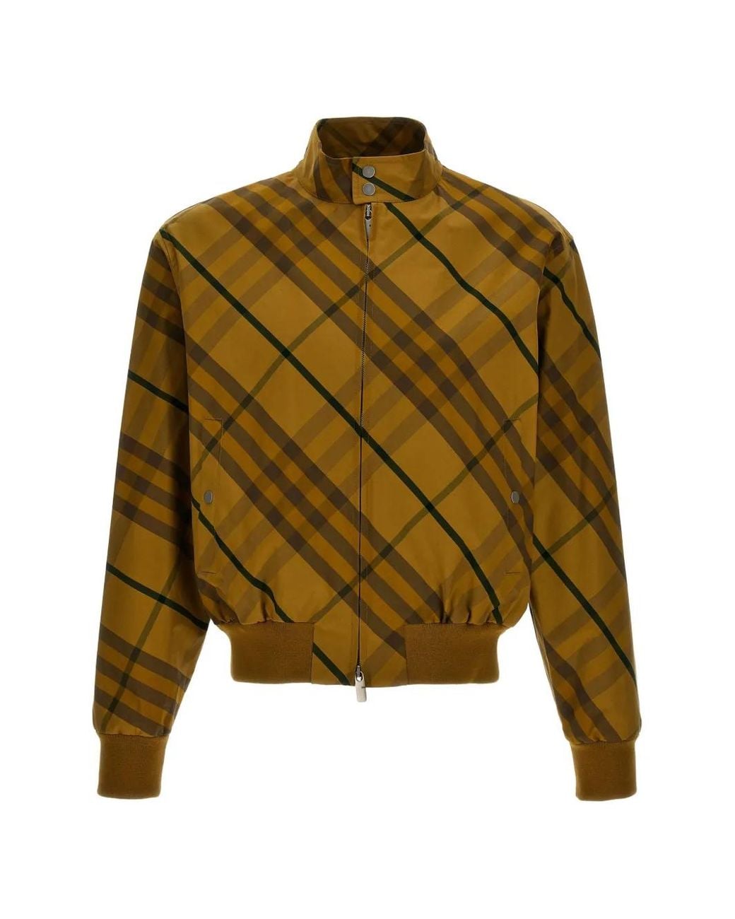 Burberry Green Check Cotton Bomber Jacket for men