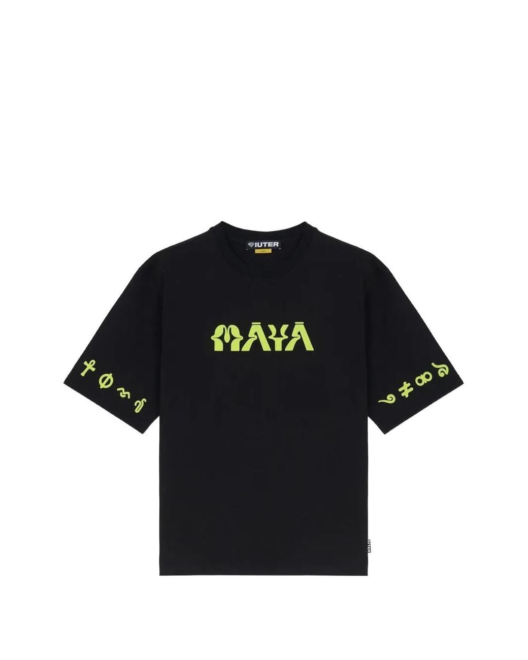 Iuter Black Maya Print-Details T-Shirt for men