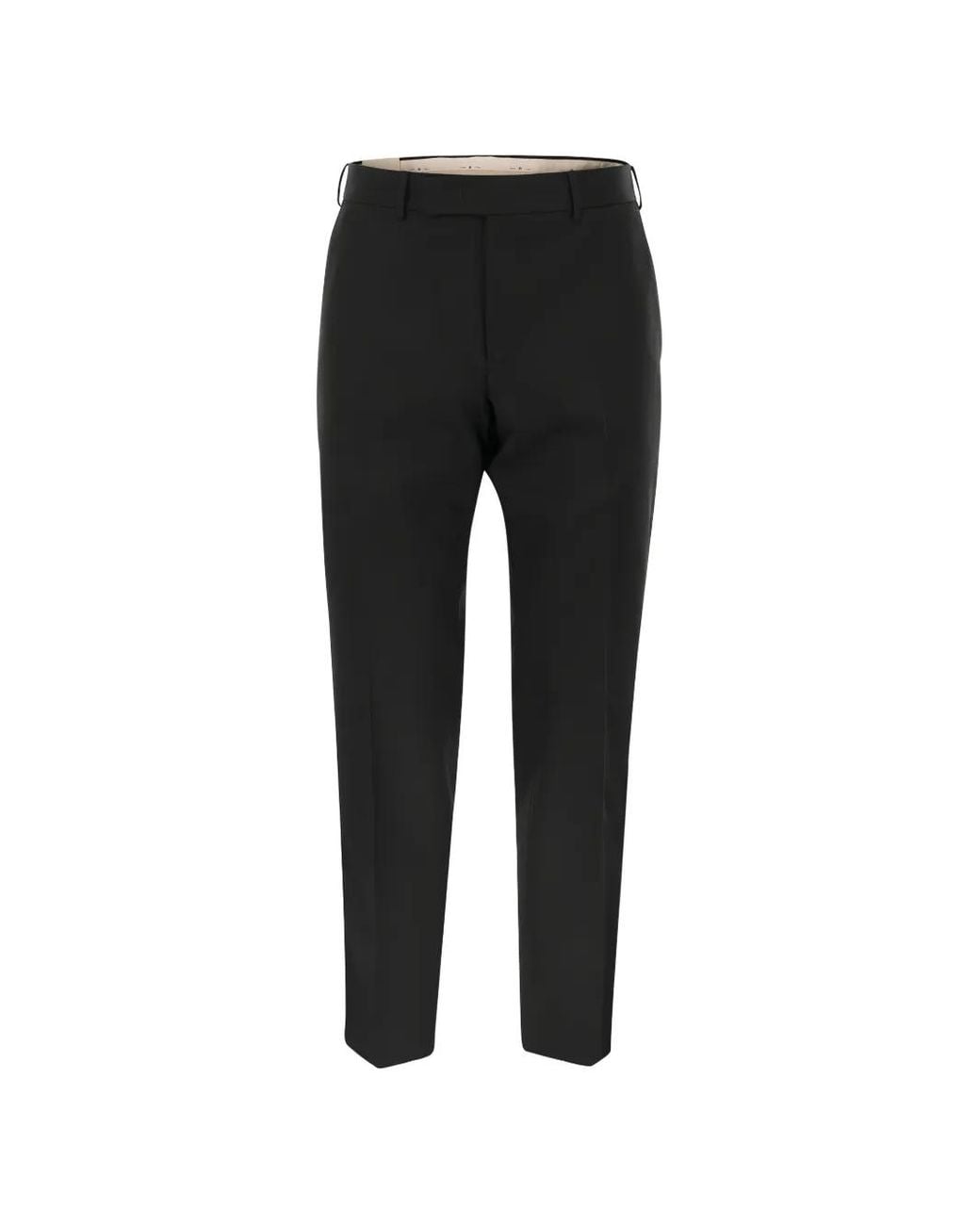 PT Torino Black Tailored Wool Trousers for men