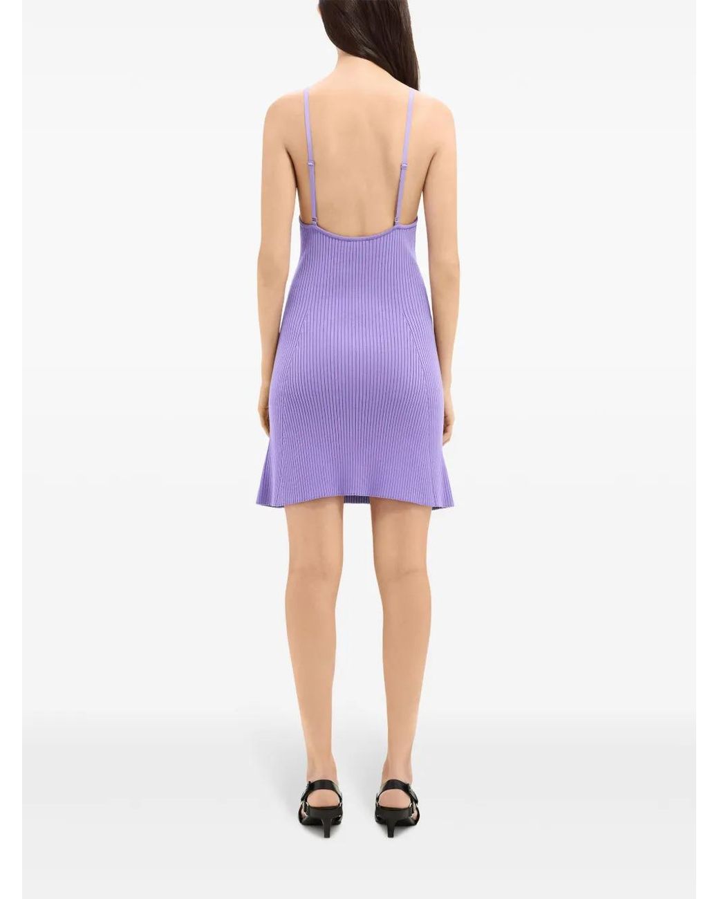 Courreges Purple Ribbed-Knit Mini Dress