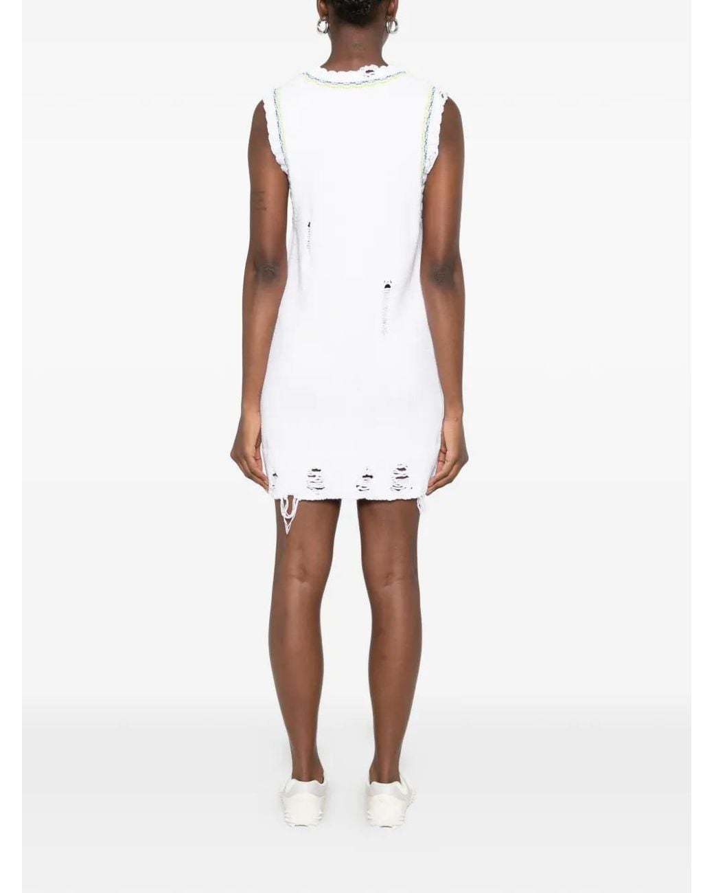 Casablanca White Handknitted Mini Tank Dress