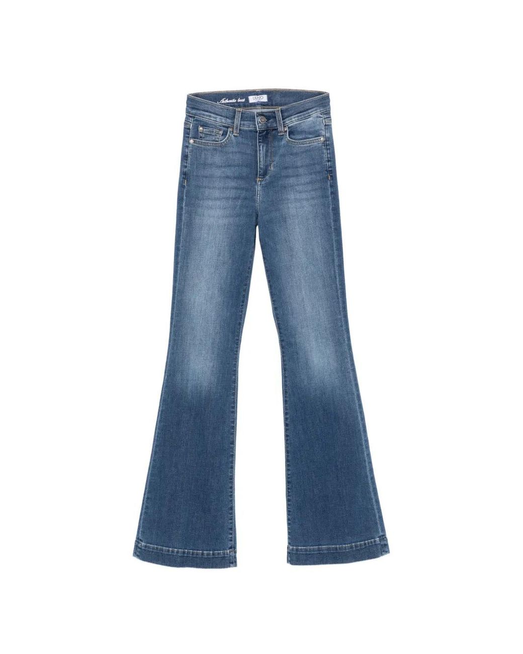 Liu Jo Blue Rhinestone-Embellished Flared Jeans