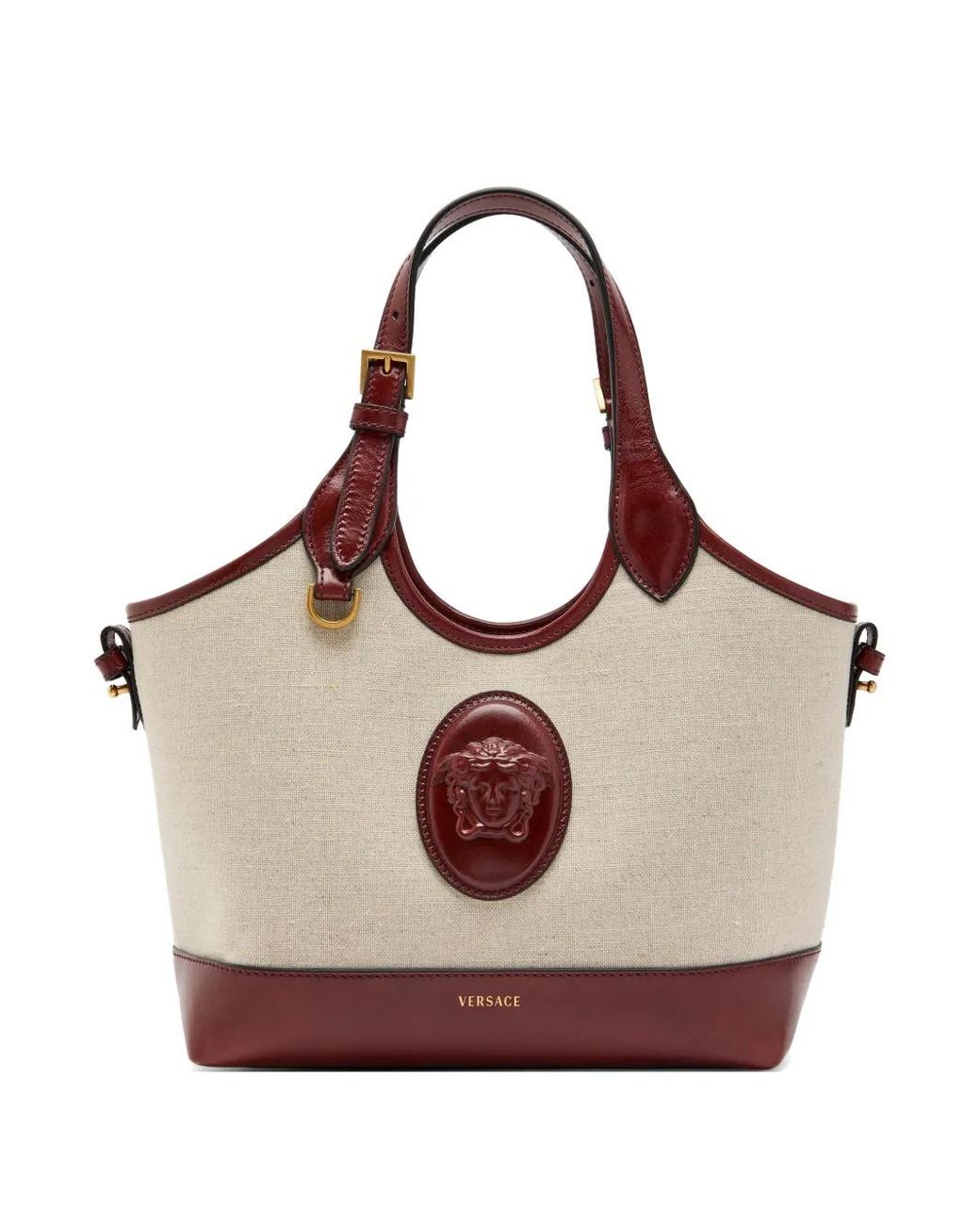 Versace Natural Small Rivière Canvas Tote Bag