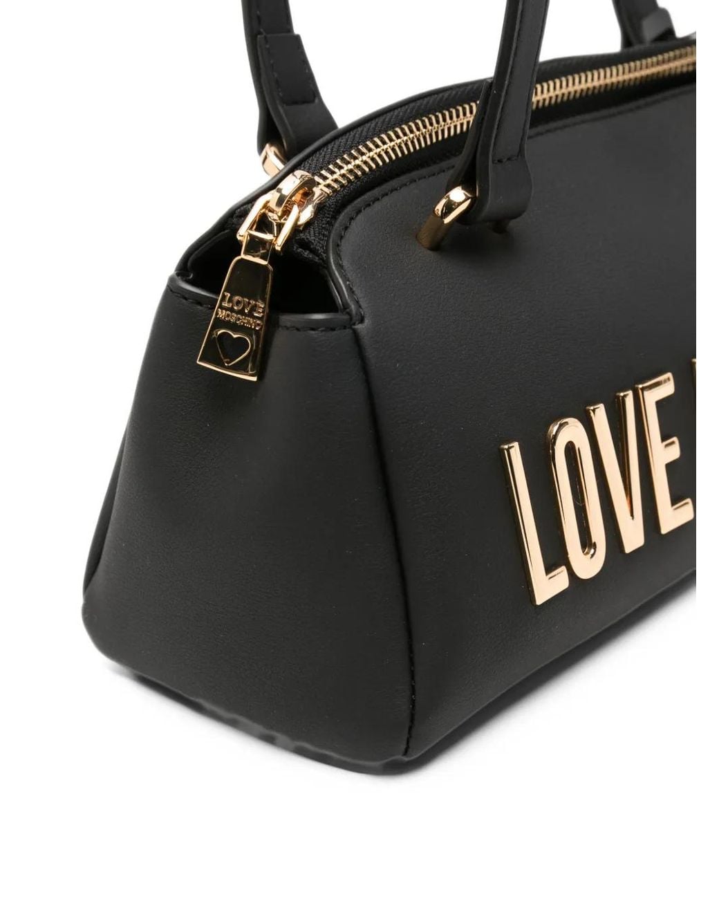 Love Moschino Black Logo-Lettering Shoulder Bag