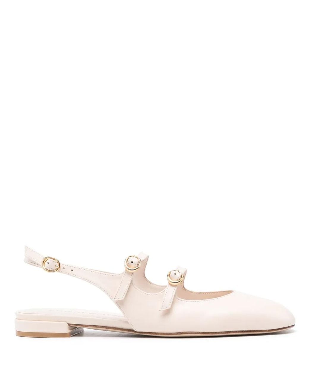 Stuart Weitzman White Benni Ballerinas