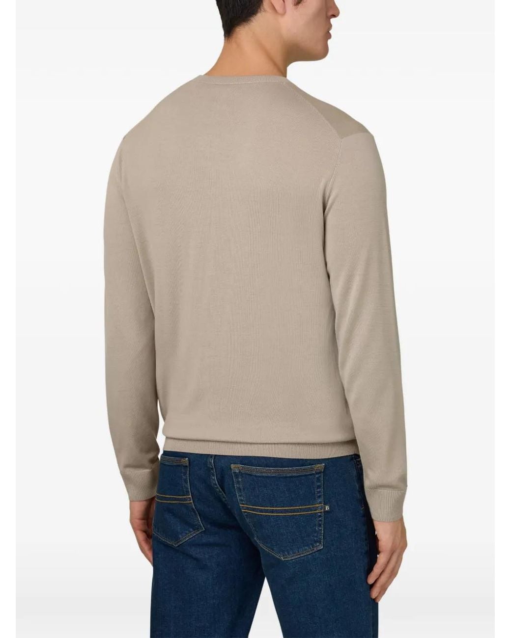 Boggi Natural Crew Neck Knitwear for men