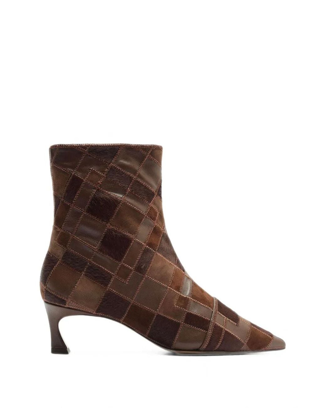 Alexandre Birman Brown Annelise Patchwork Ankle Boots
