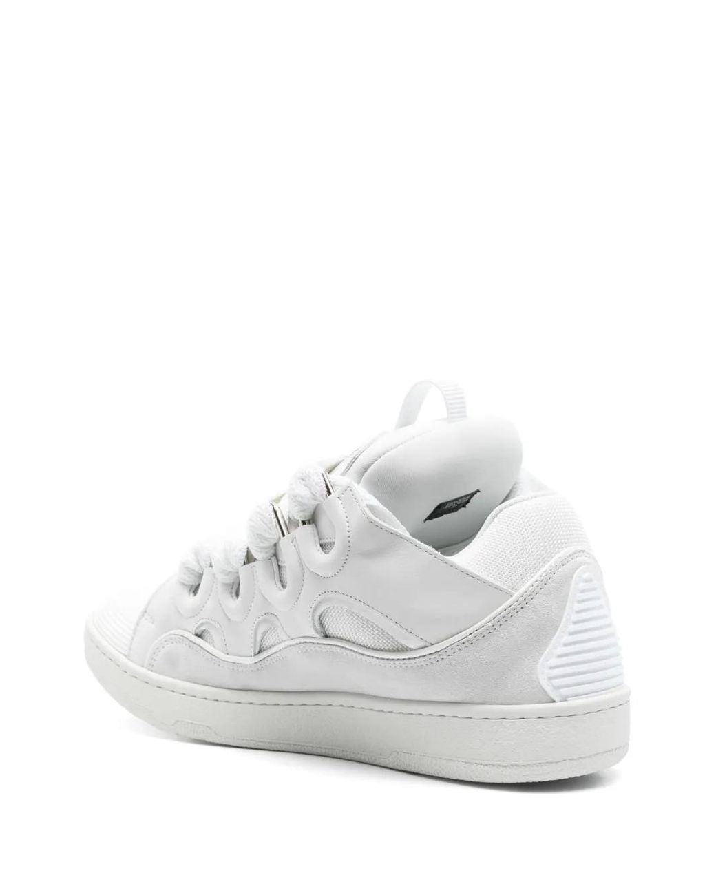 Baskets Curb En Cuir Lanvin en coloris White