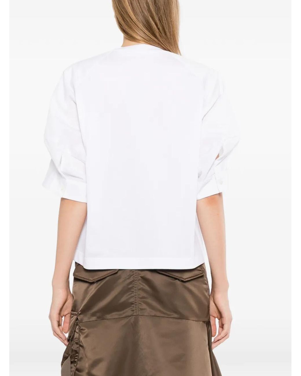 Sacai White Chest-Pocket Short-Sleeve T-Shirt