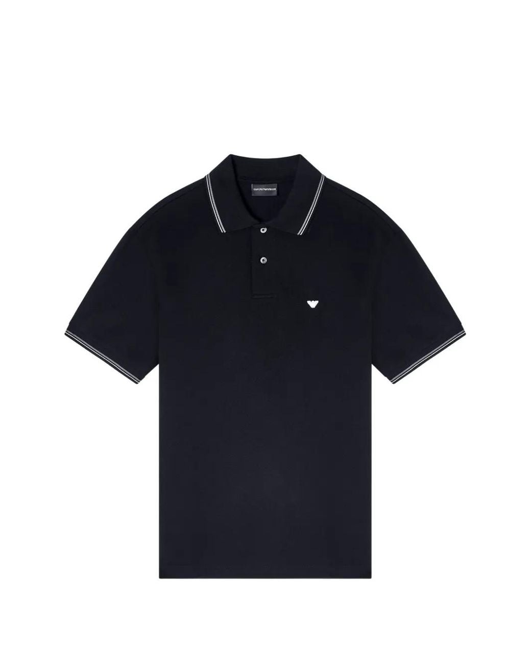Emporio Armani Black Logo Cotton Polo Shirt for men