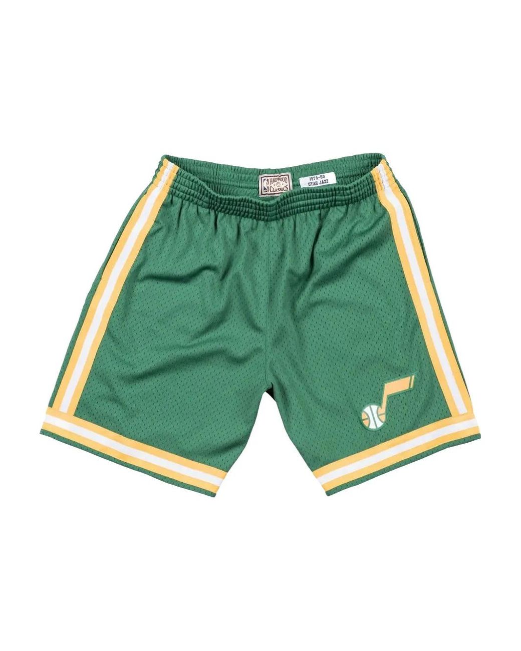 Mitchell & Ness Green Utah Jazz 1979-80 Striped Swingman Shorts for men