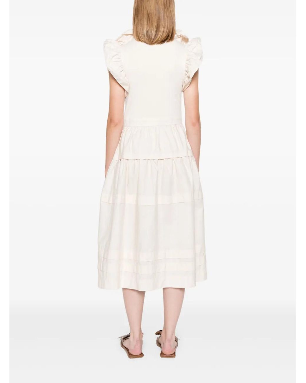 Ulla Johnson White Francine Midi Dress