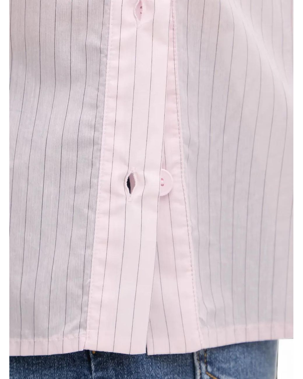 Benetton Blue Chemise À Rayures