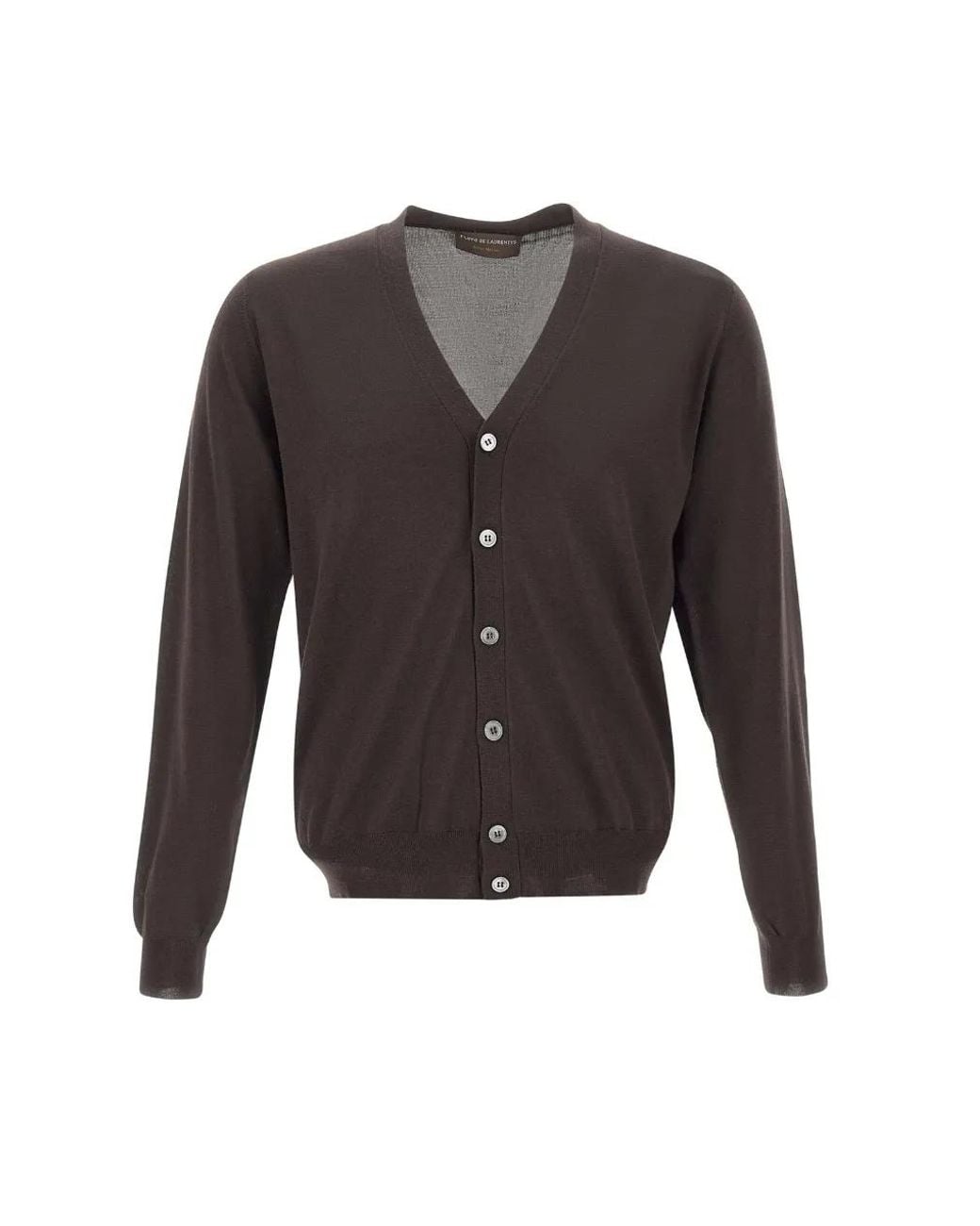 FILIPPO DE LAURENTIIS Gray V-Neck Button-Up Cardigan for men