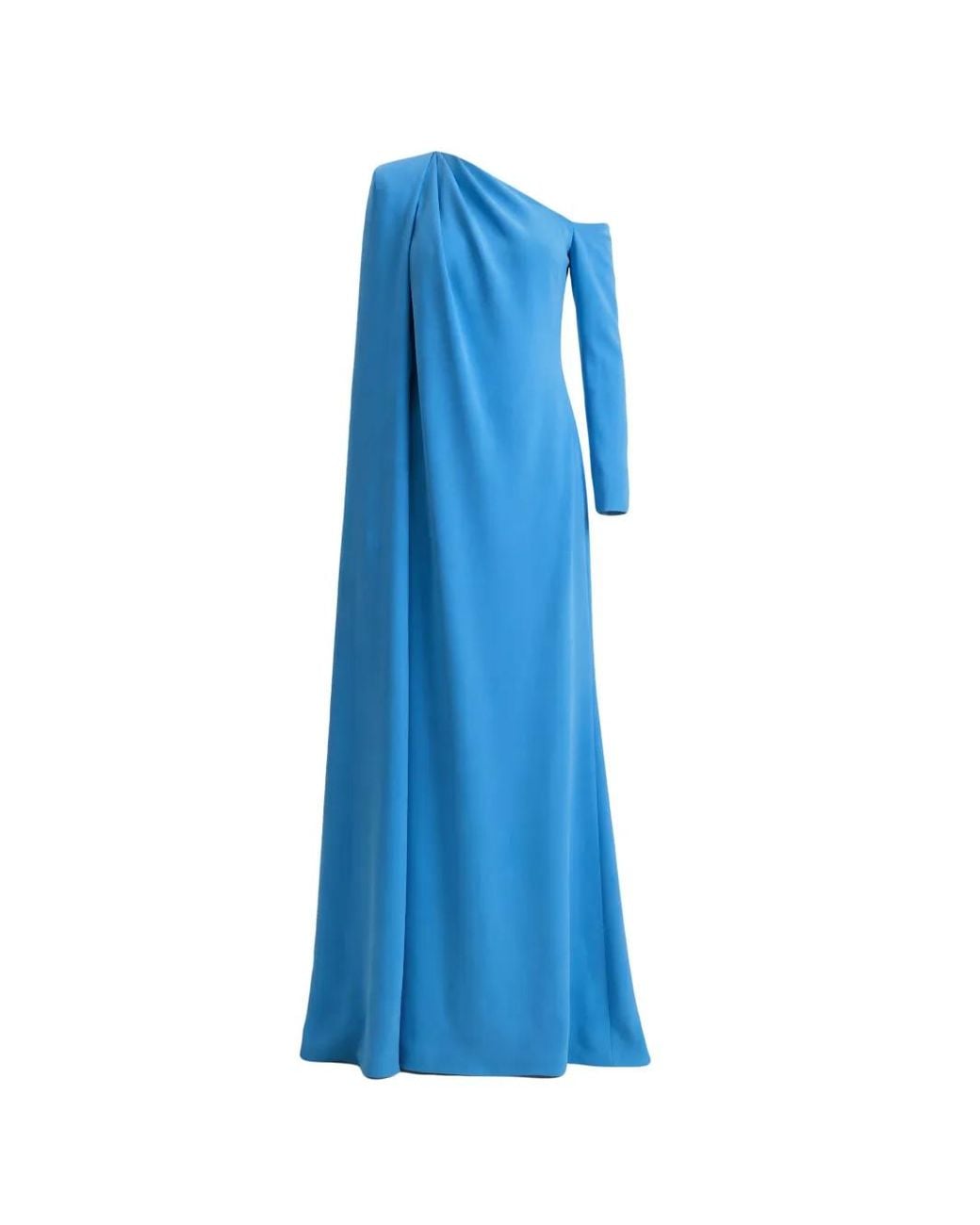 Gemy Maalouf Blue One-Shoulder Draped Dress