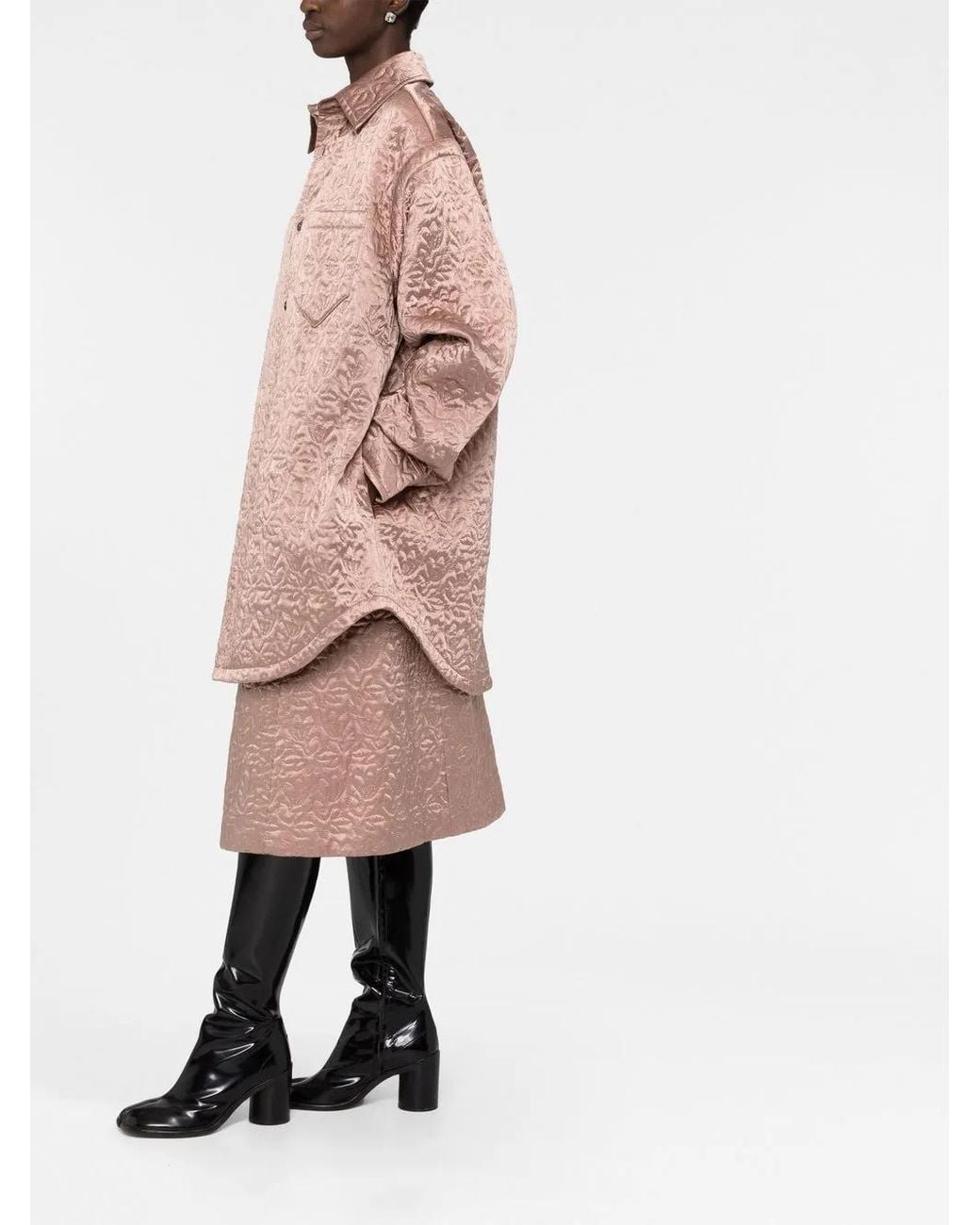 Maison Margiela Pink Quilted Satin Shirt