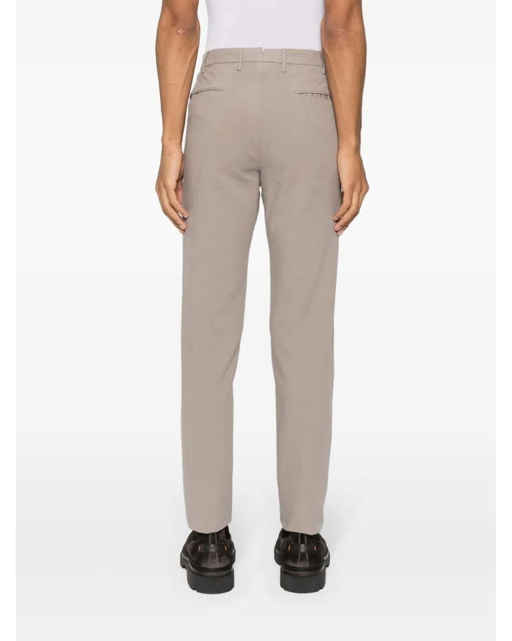 Incotex Gray Mid-Rise Straight-Leg Chinos for men