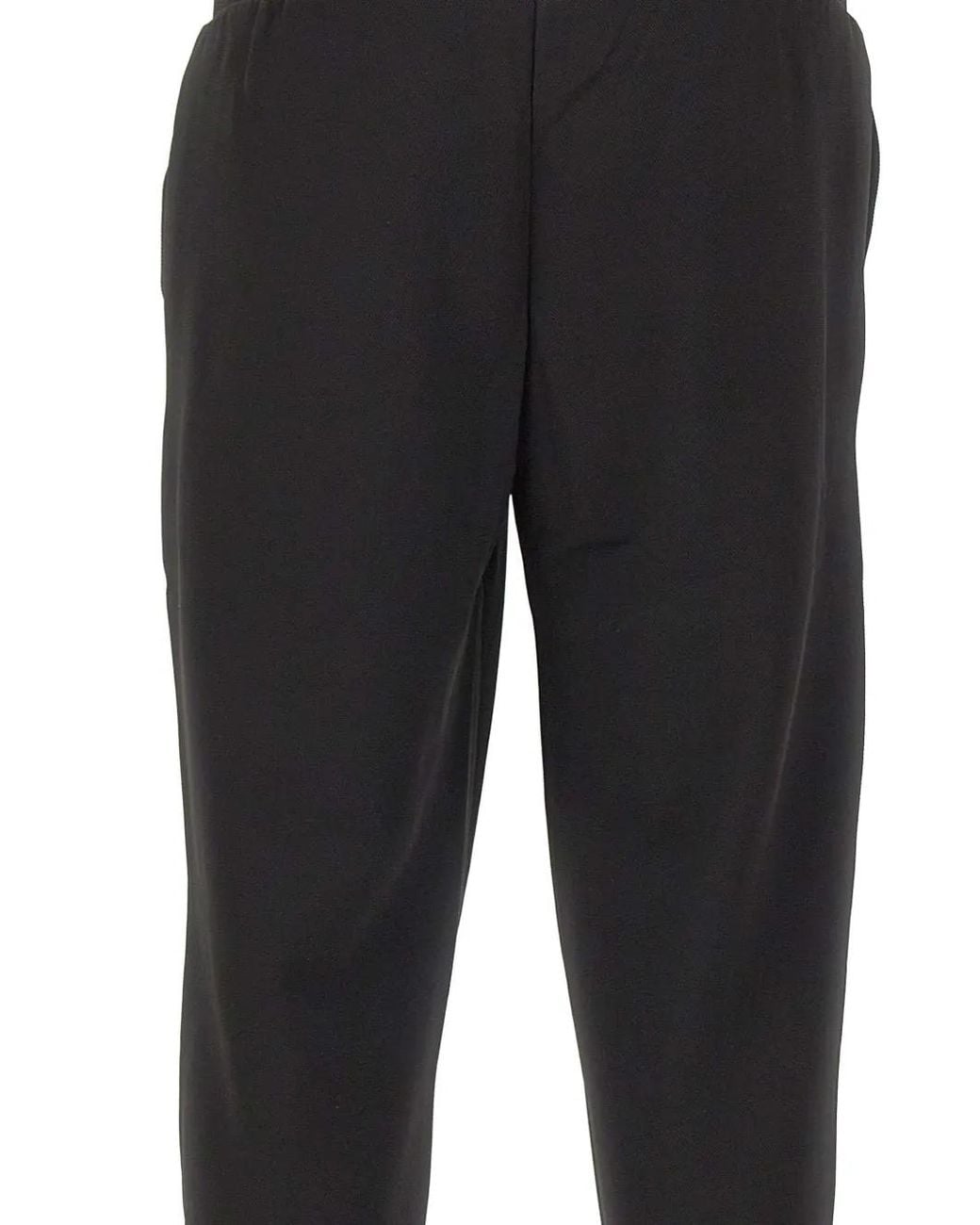 EA7 Black Logo-Patch Track Pants for men