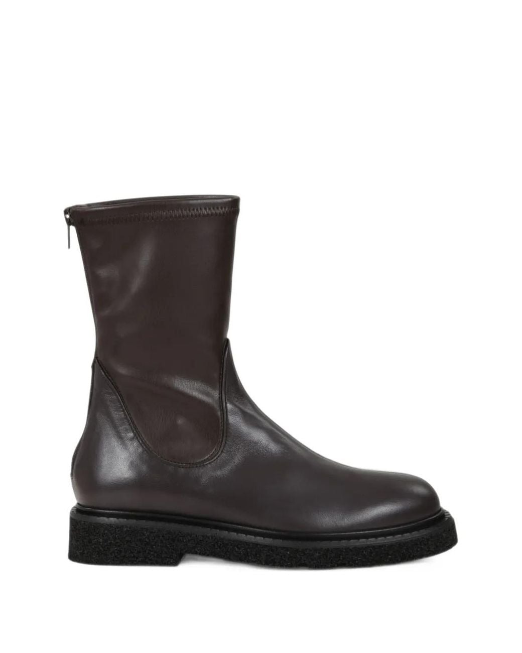 Guglielmo Rotta Black Rear Zip-Fastening Leather Ankle Boots