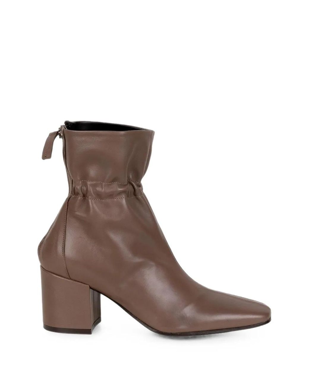 Napoleoni Brown Bottines Froncées À Zip Arrière