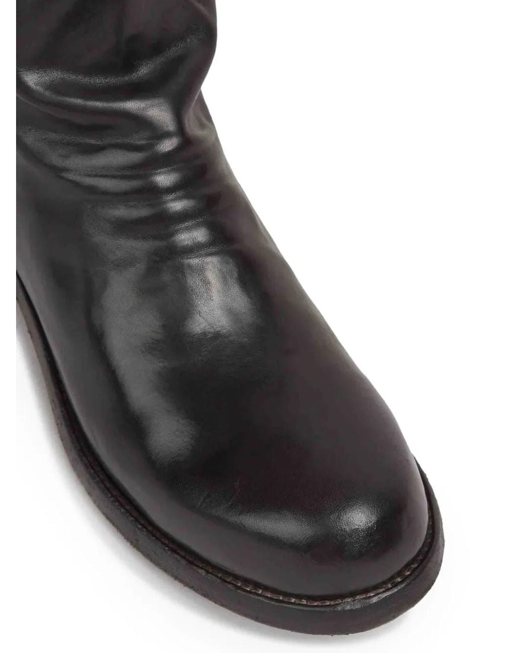 Officine Creative Black Ruched Side-Zip Boots for men