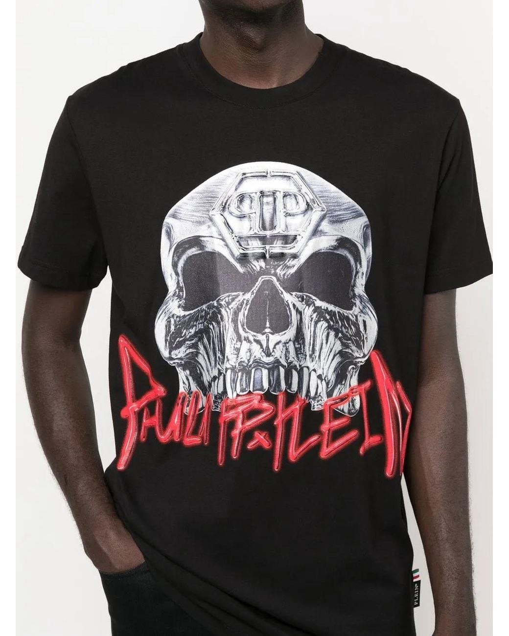 Philipp Plein Black Skull-Print Short-Sleeve T-Shirt for men