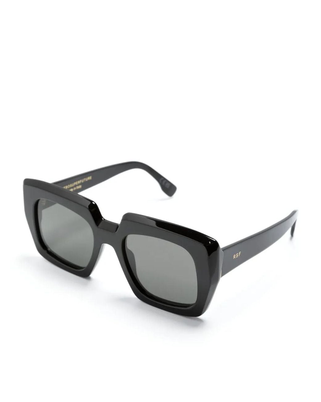 Retrosuperfuture Gray Logo-Print Square-Frame Sunglasses