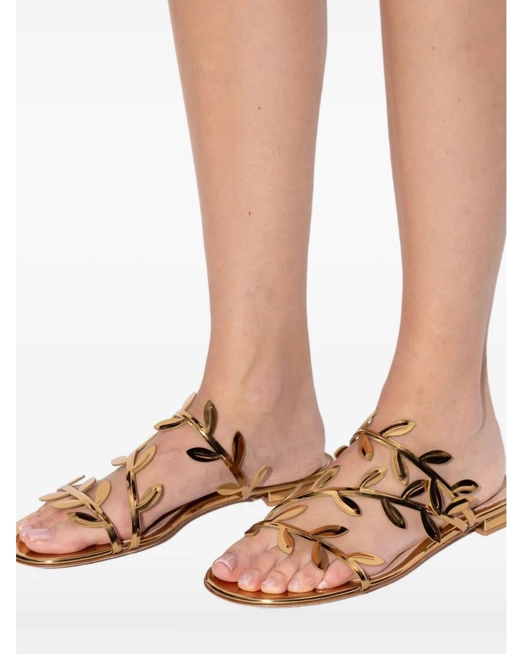 Gianvito Rossi Metallic Leather Sandals