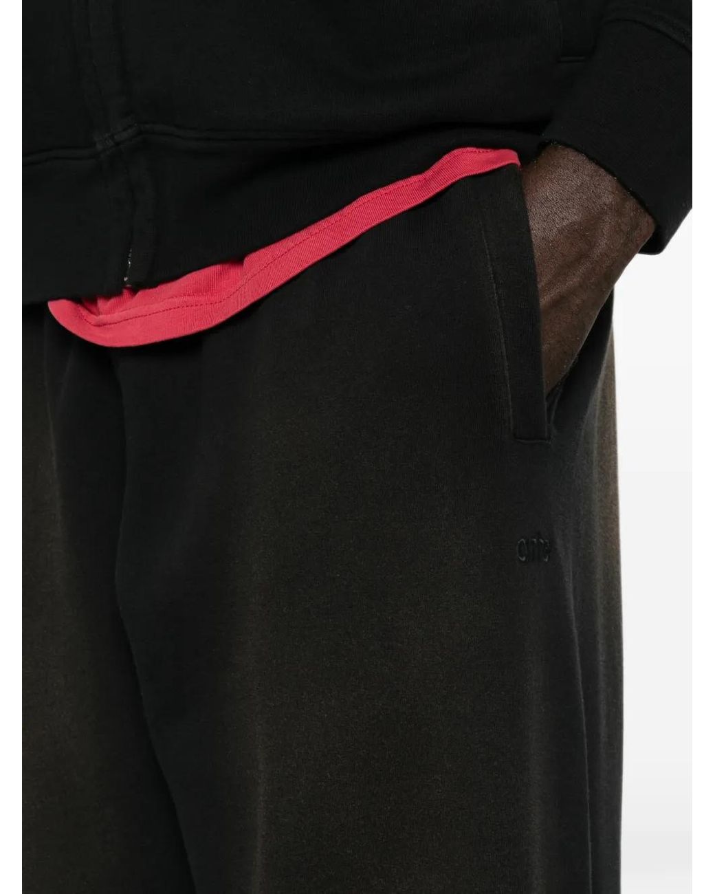 Arte' Black Drawstring Track Pants for men