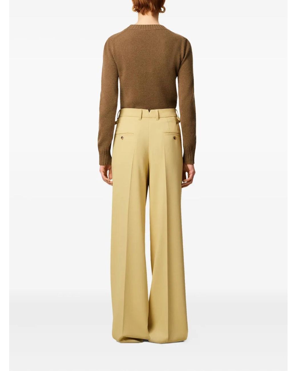 AMI Yellow Side-Straps Wool Trousers
