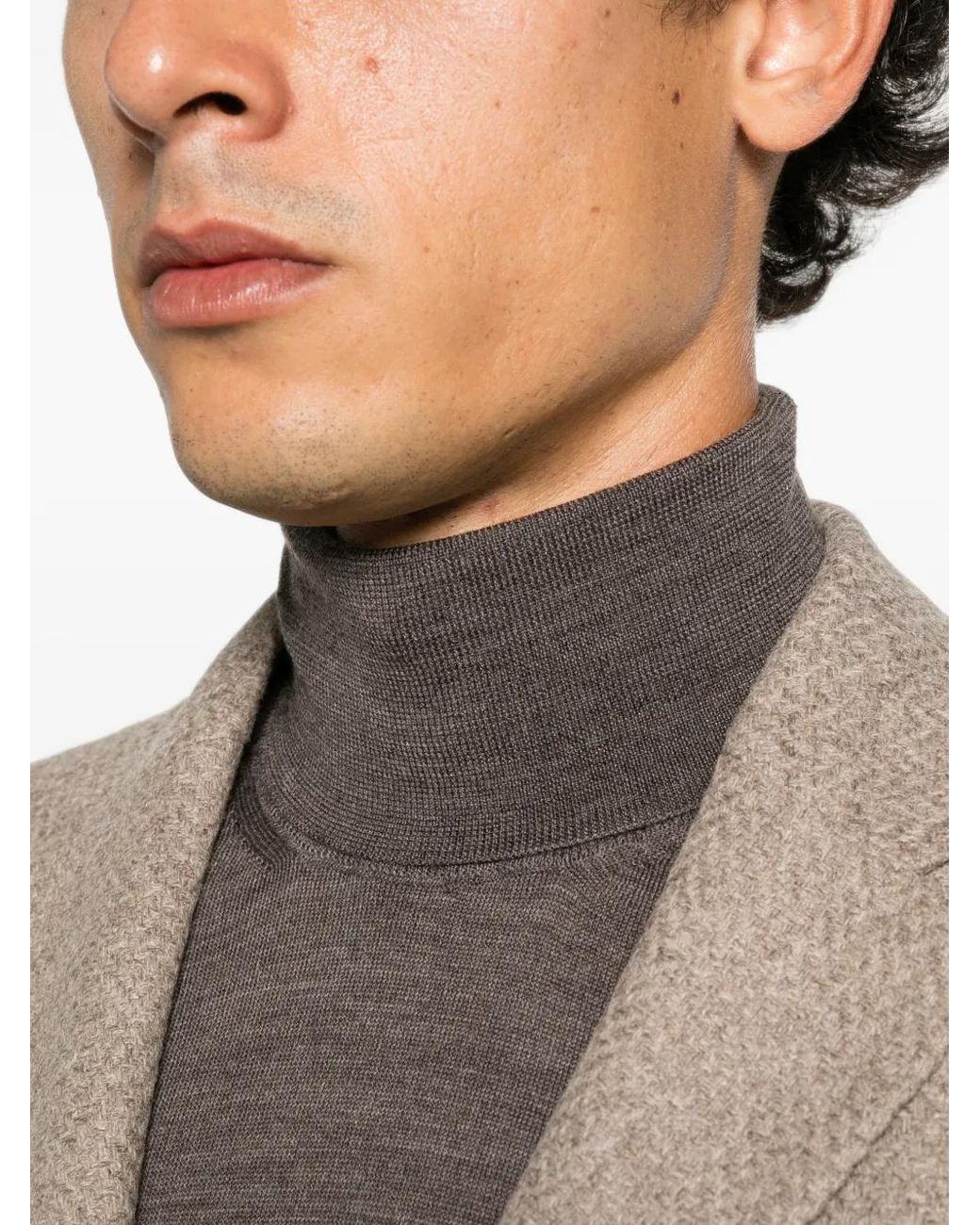Canali Brown Roll-Neck Sweater for men
