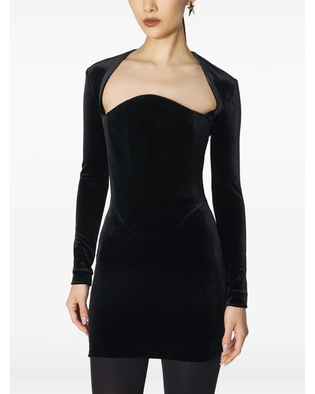 knee length dresses for ladies Mugler Light Crepe Mini Dress