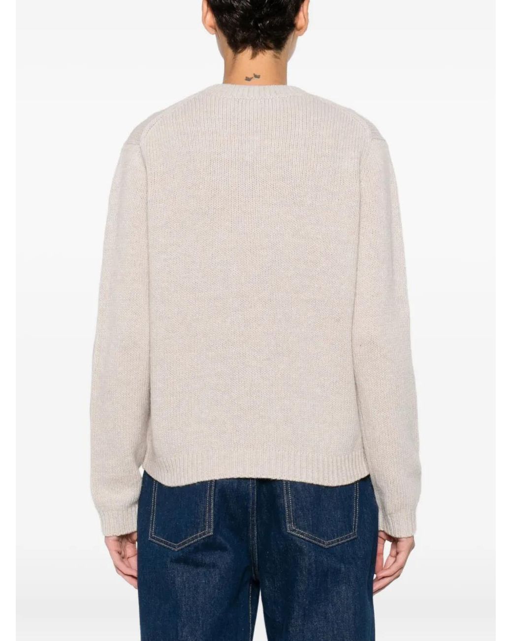 Maison Kitsuné White Wool Knitwear