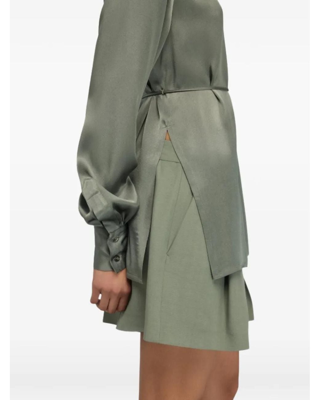 Semicouture Green Hemd mit Schleifenverschluss