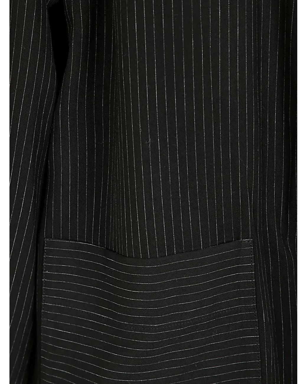 Maria Calderara Black Pinstriped Pocket Jacket