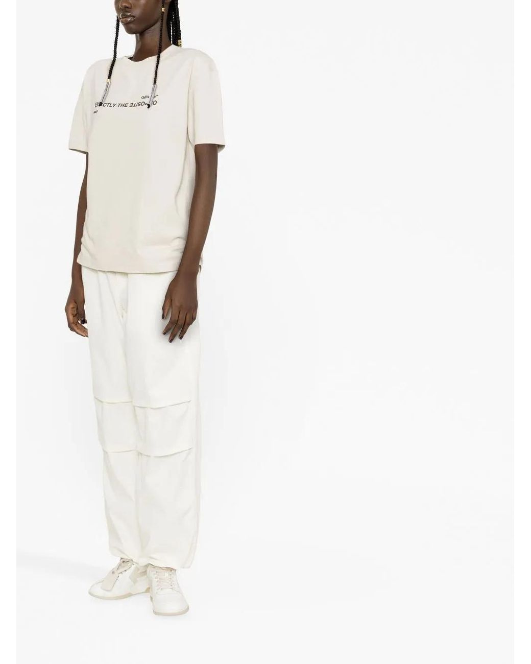 Off-White c/o Virgil Abloh Natural Exactly The Opposite-print T-shirt
