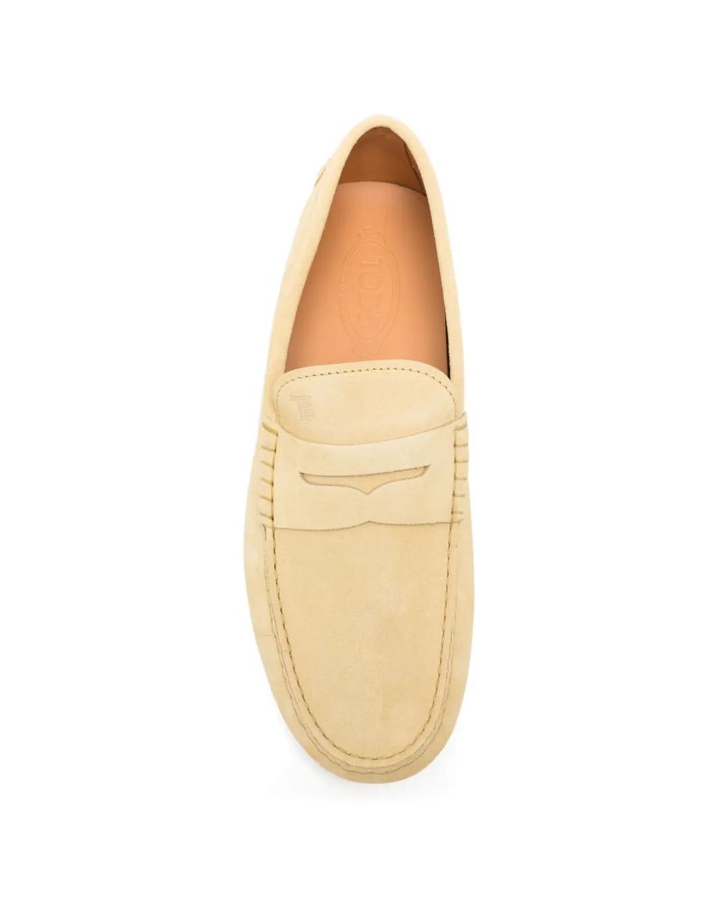 Tod's Natural Gommino Bubble Leather Loafers for men