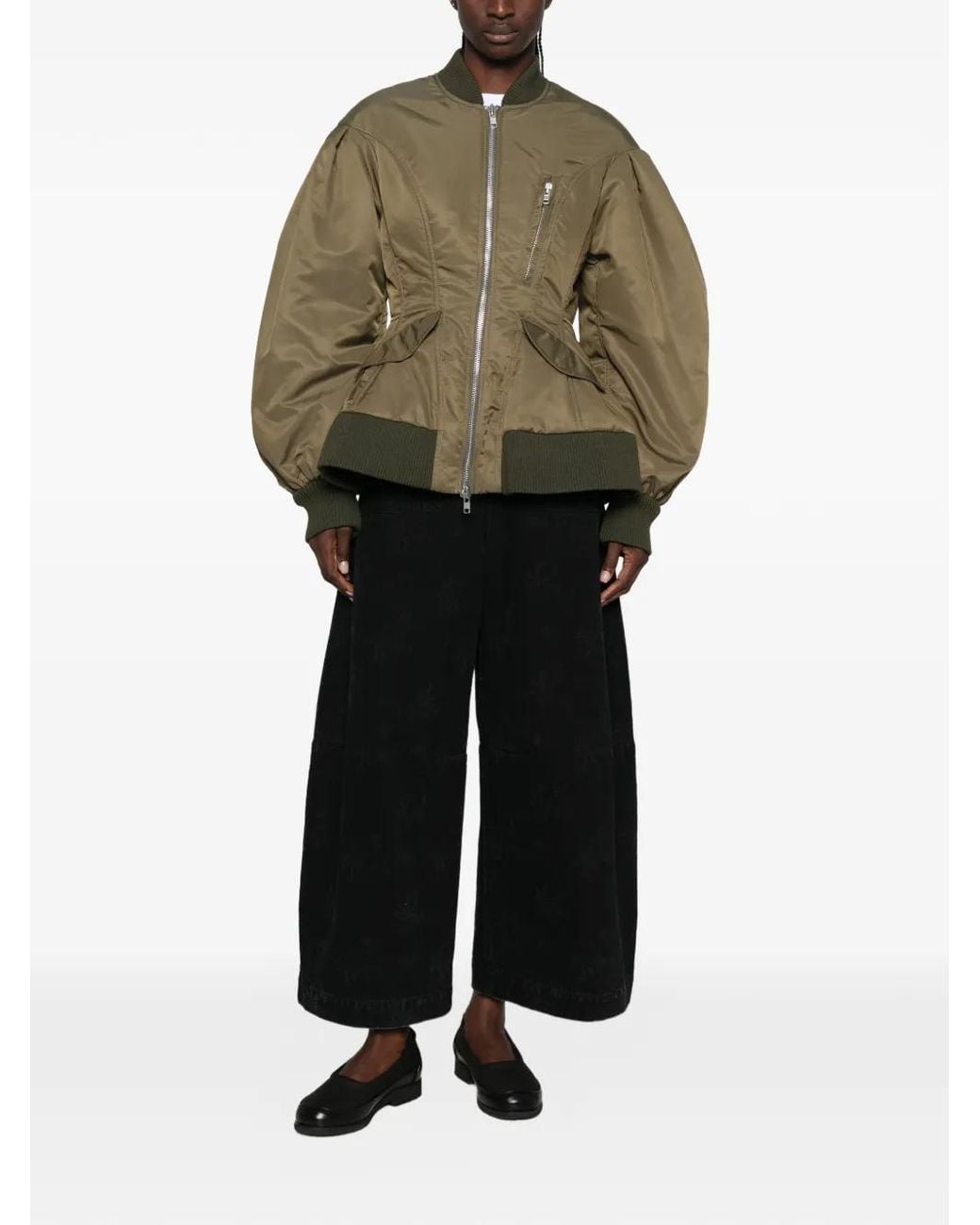Simone Rocha Green Padded Bomber Jacket