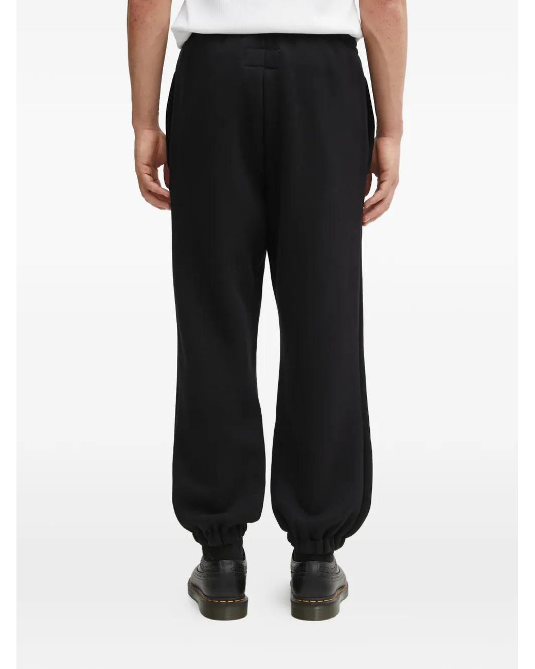 Wacko Maria Black Drawstring Logo-Detail Track Pants for men