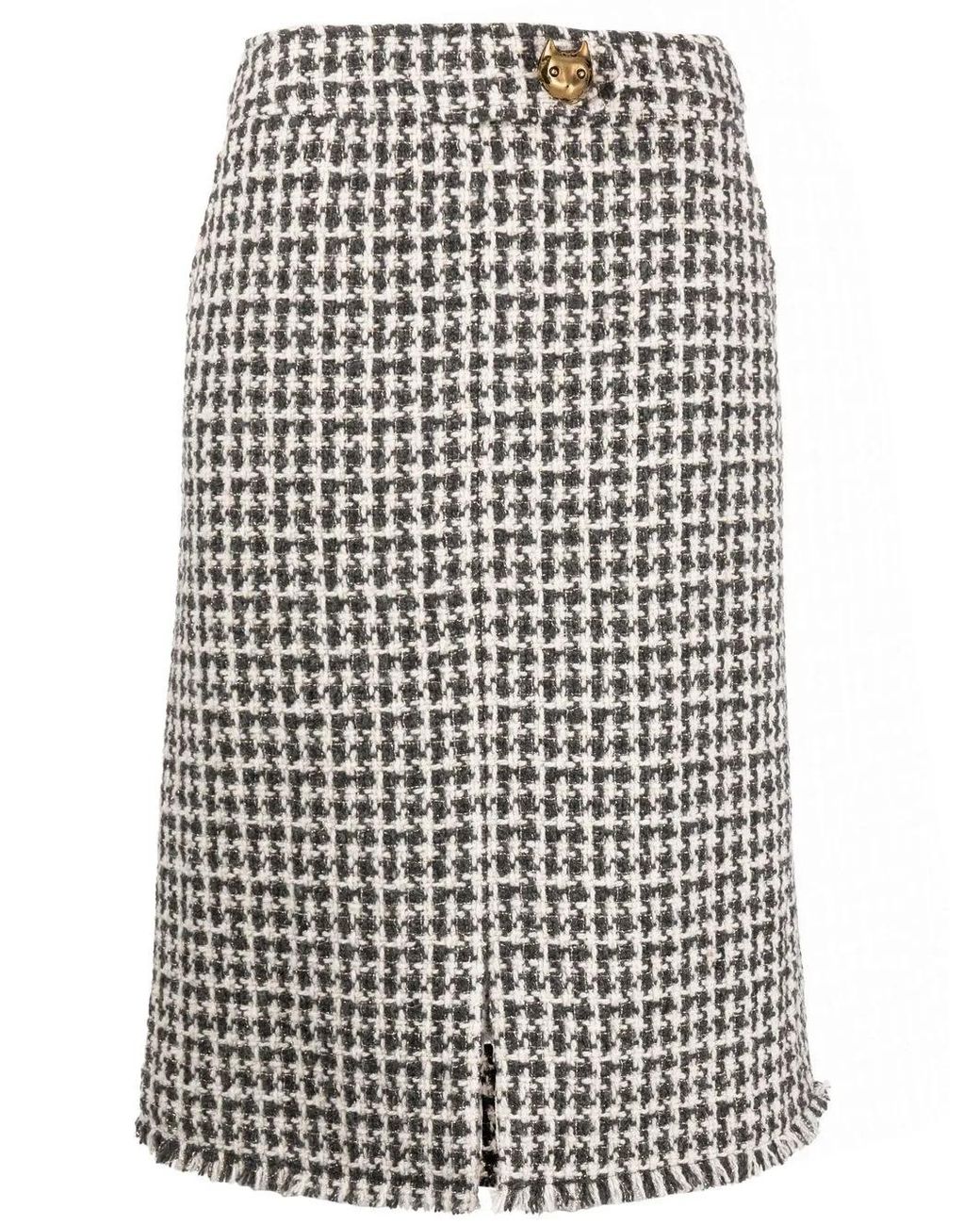 Lanvin White Tweed Pencil Skirt