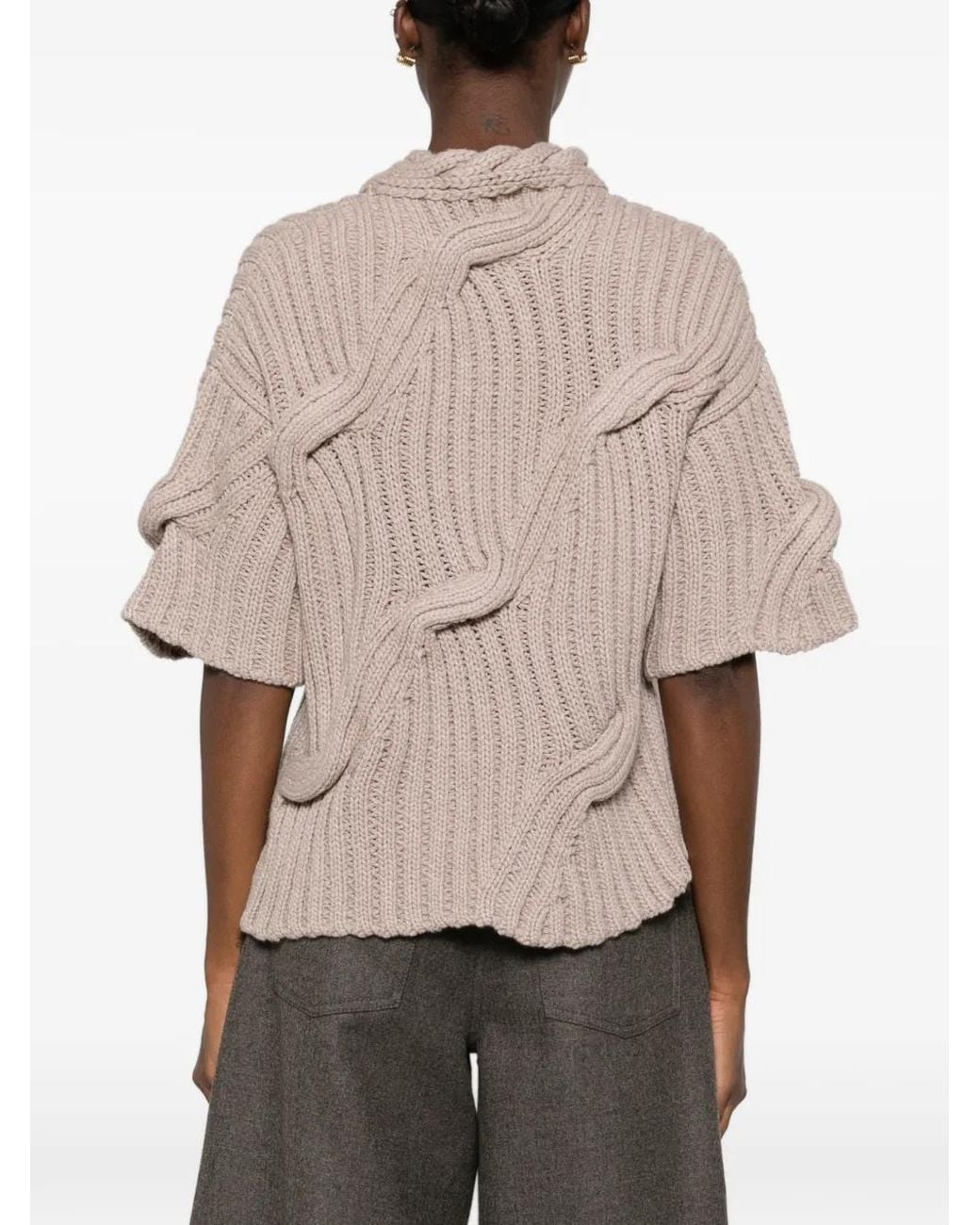 Fabiana Filippi Natural Cable-Knit Sweater