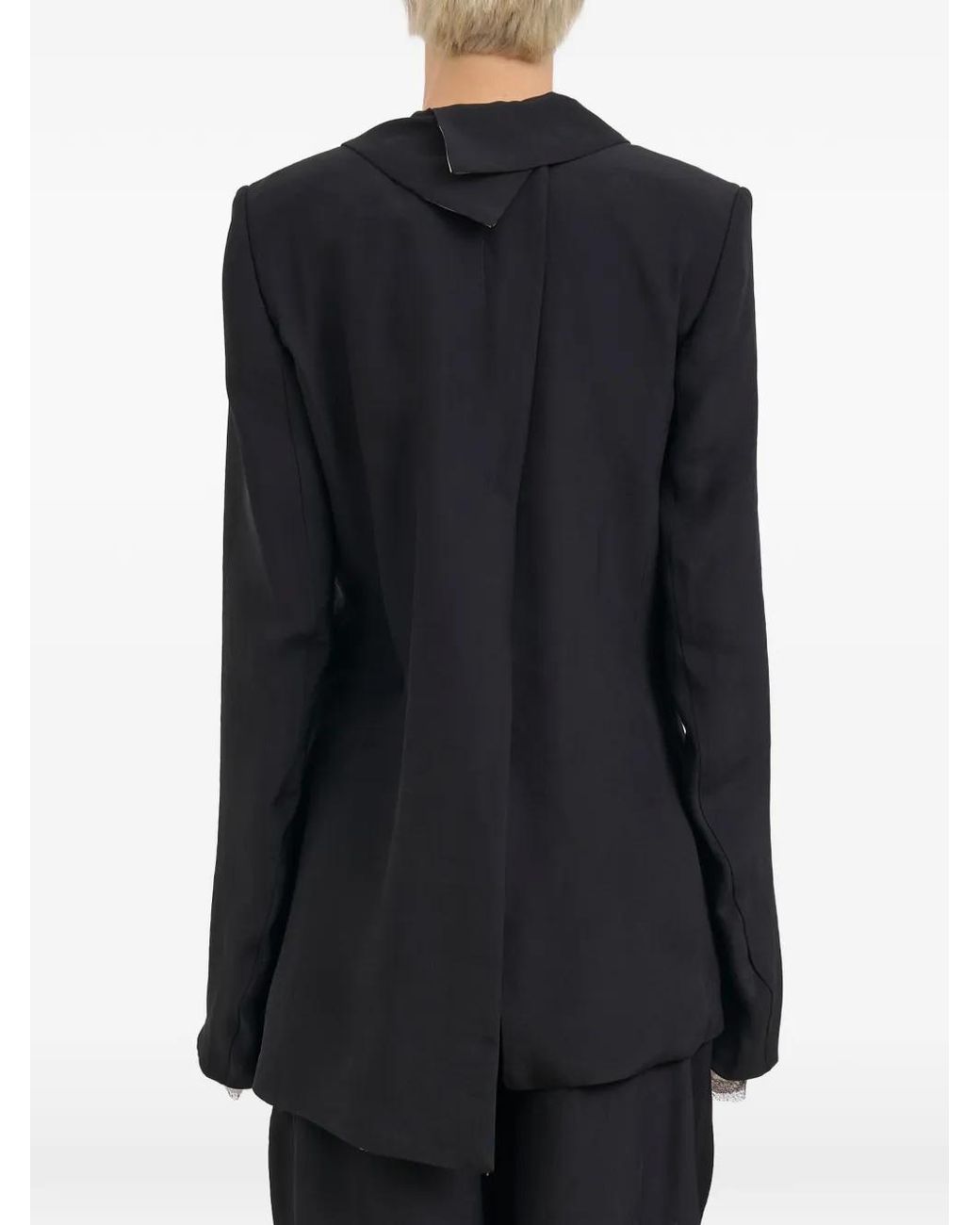 Alessandra Marchi Black Asymmetric Rear-Slit Jacket
