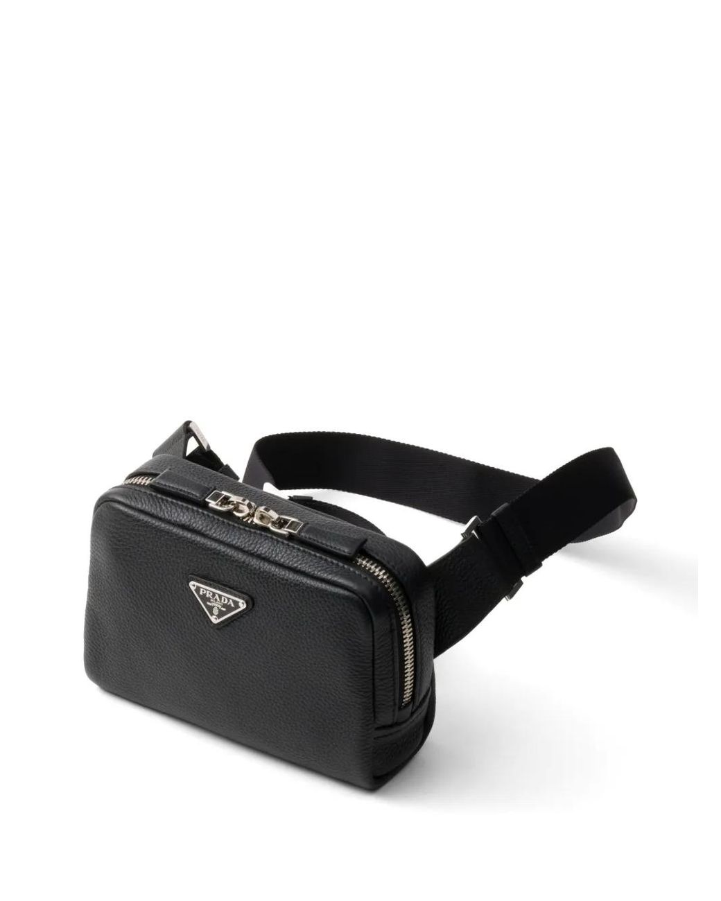 Prada Black Brique Leather Bag for men