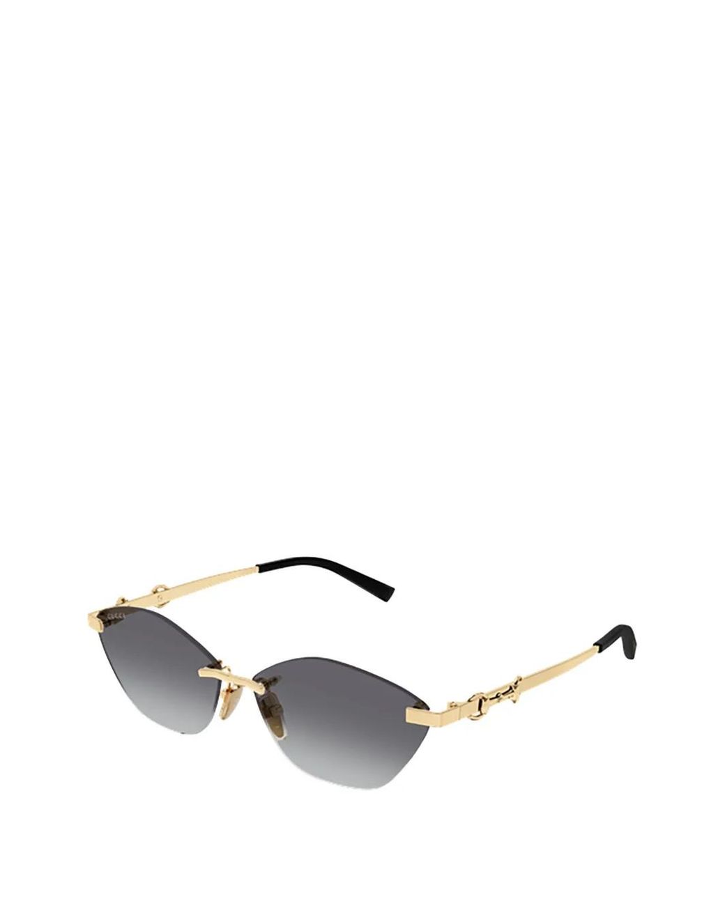 Gucci Metallic Cat-Eye Rimless Sunglasses