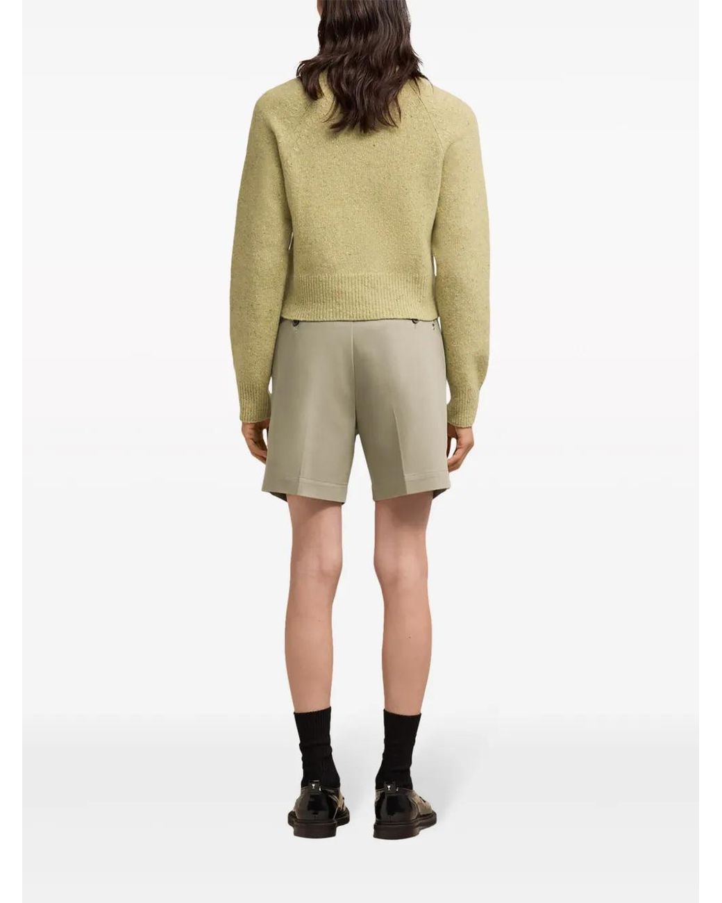 AMI Green Logo-Embroidered Crew-Neck Jumper for men