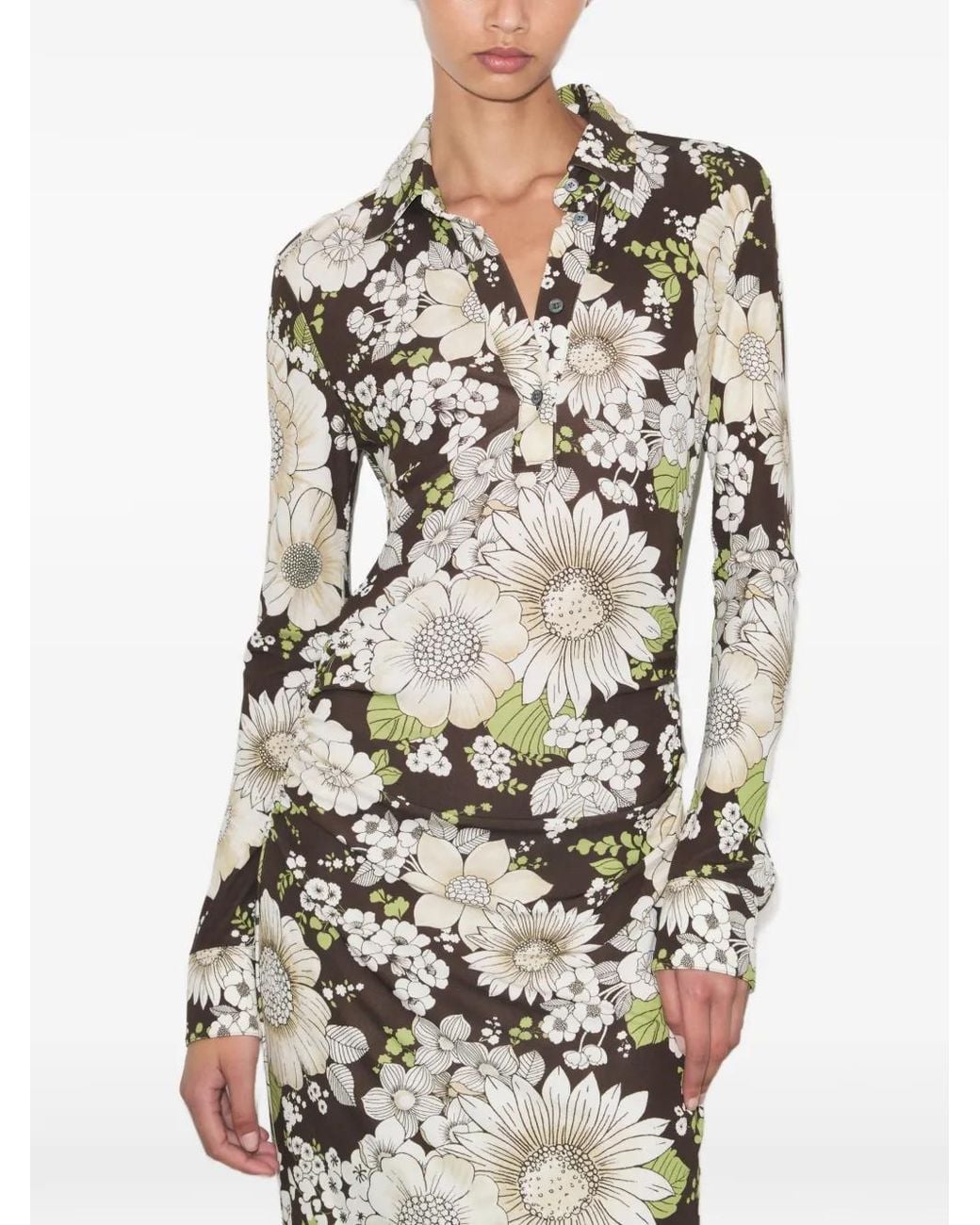 Tory Burch White Printed Viscose Dress