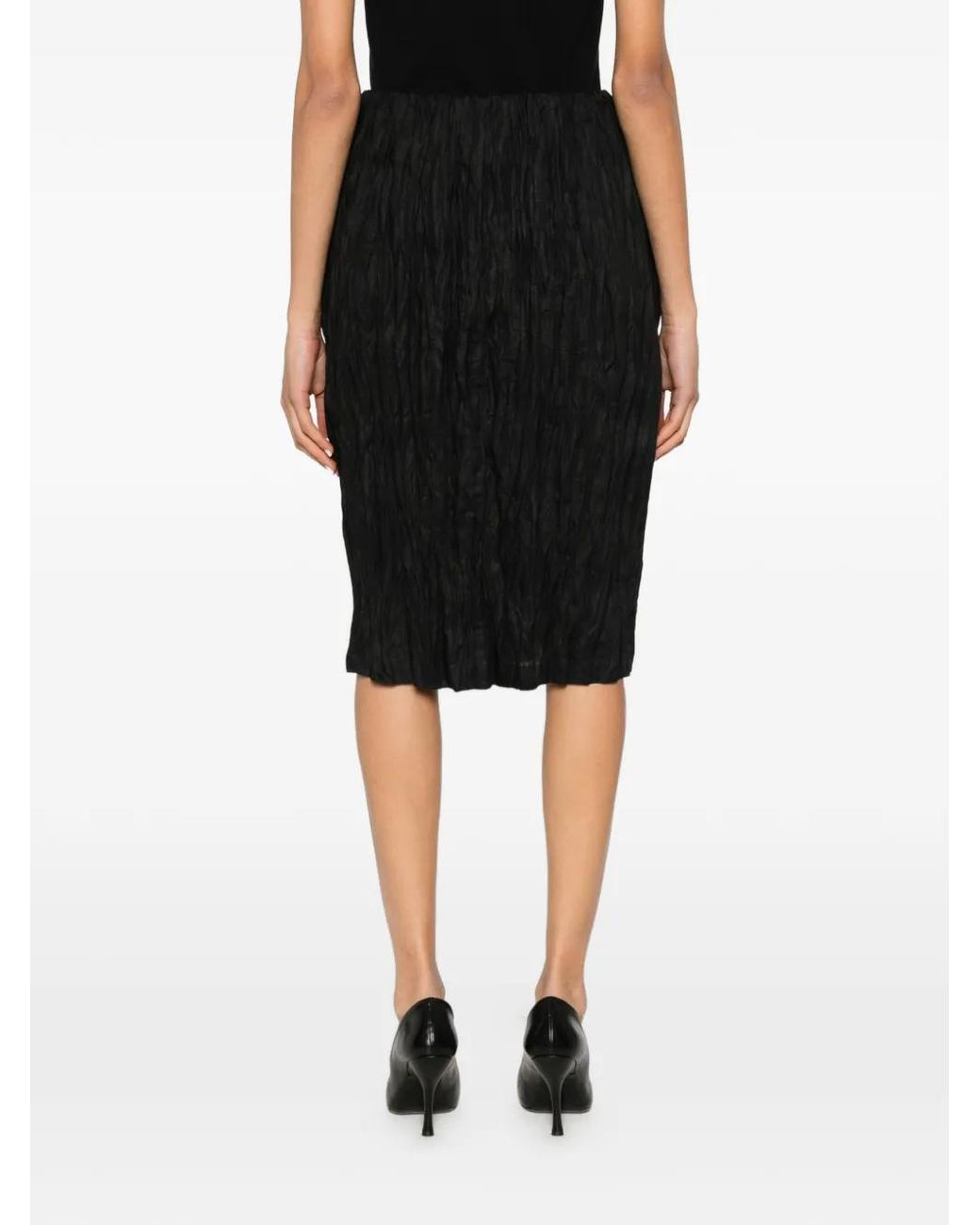 Totême Black Crinkled Mini Skirt